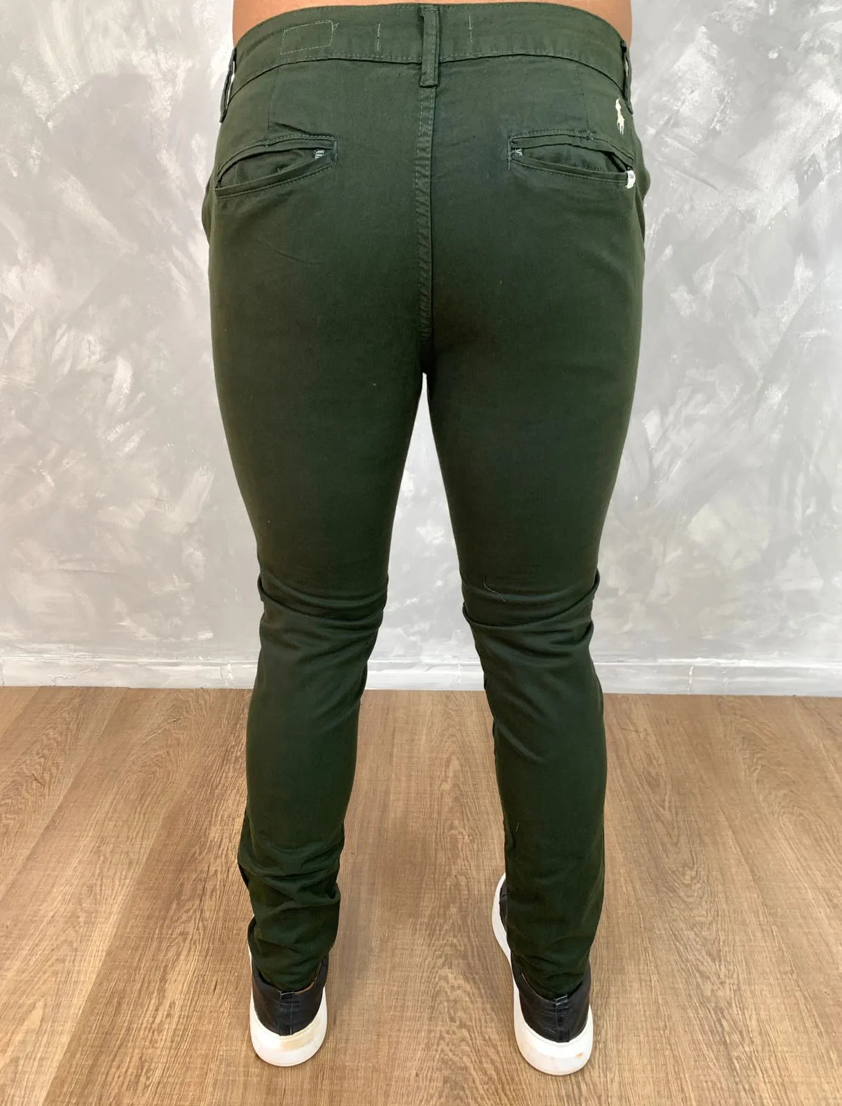 Calça Sarja Masculina Ralph Alfaiataria Premium com Elástano Cor Verde