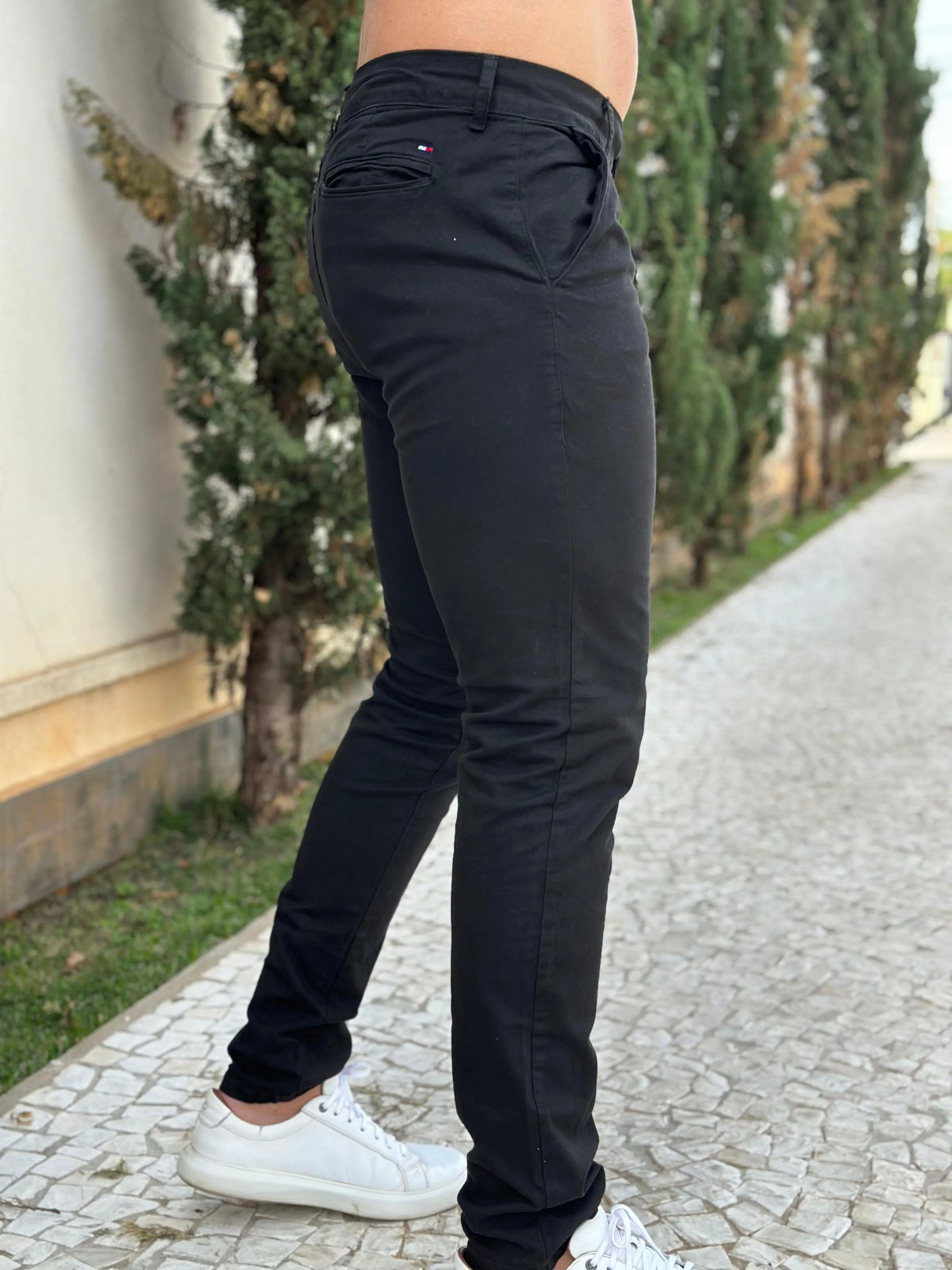 Calça Sarja Masculina Ralph Alfaiataria Premium com Elástano Cor Preta