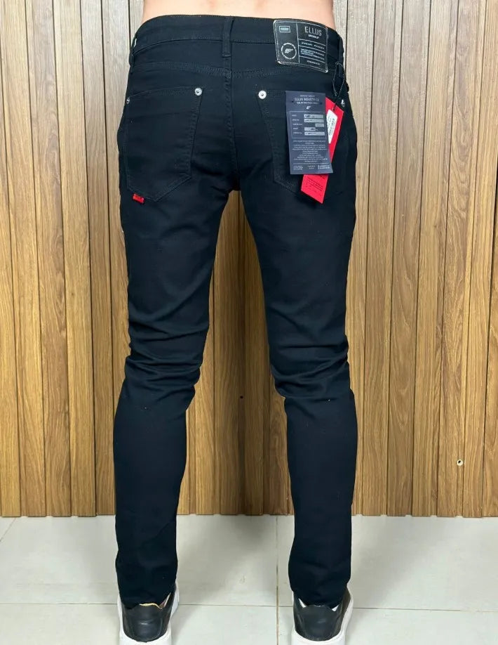 Calça Jeans Masculina Skinny Ellus Premium Algodão com Elastano Cor Preta