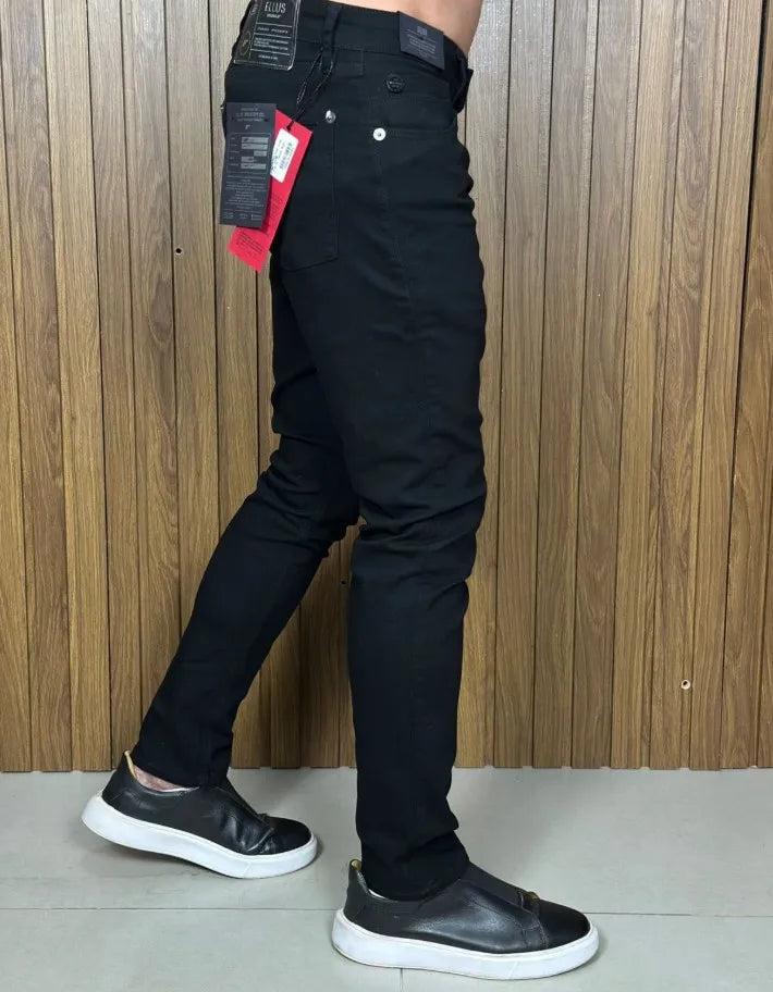 Calça Jeans Masculina Skinny Ellus Premium Algodão com Elastano Cor Preta