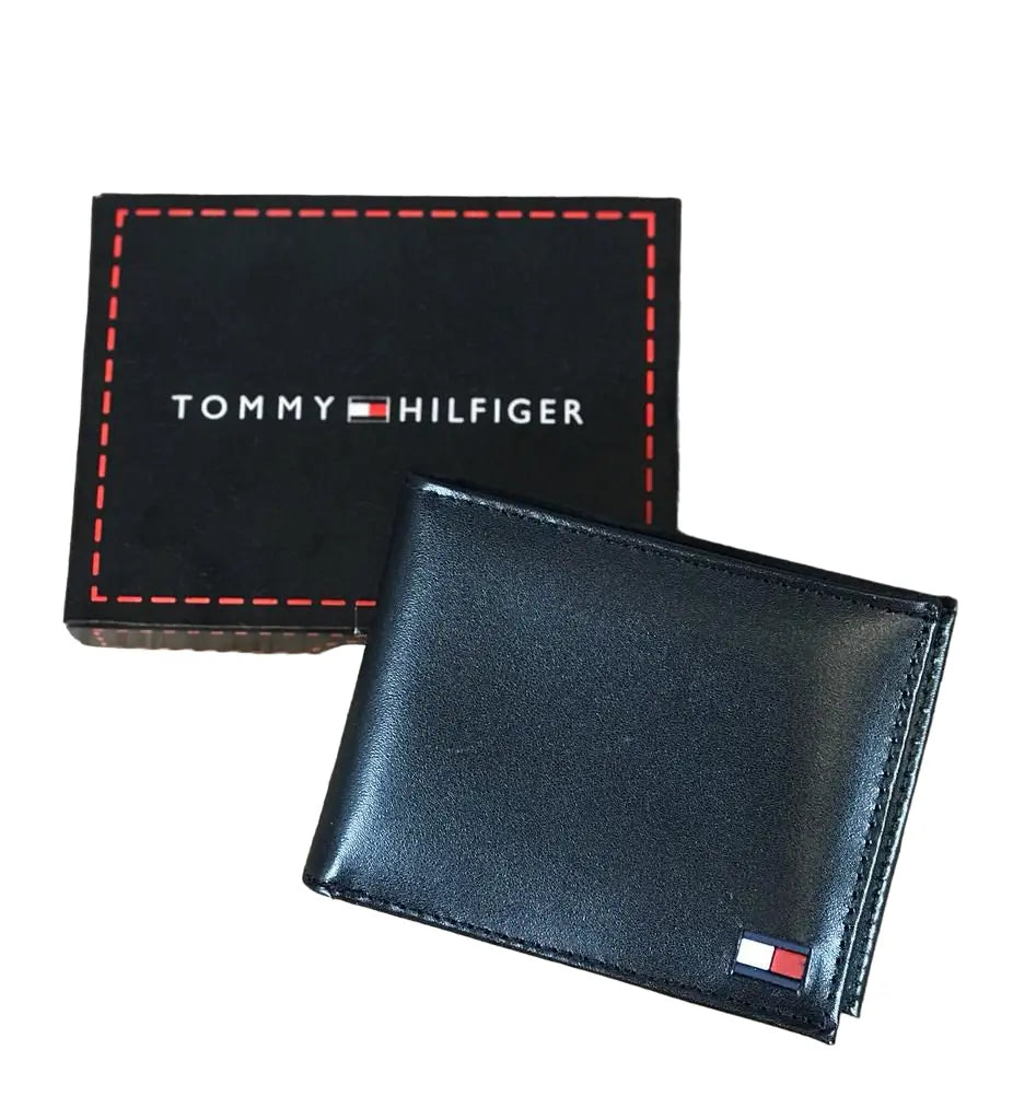 Carteira Tommy Masculina Couro Confort Wallet Preta