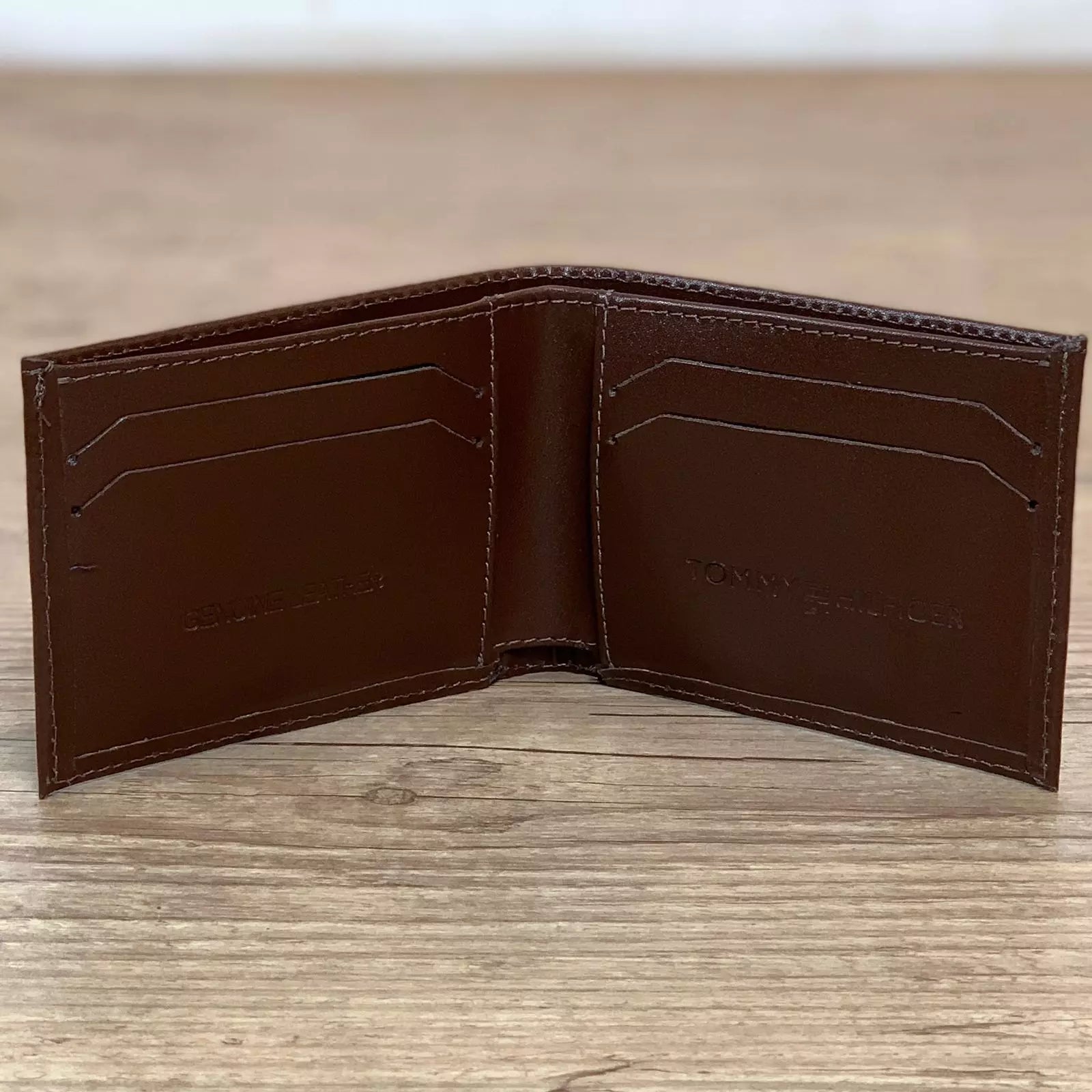 Carteira Tommy Masculina Couro Wallet Café