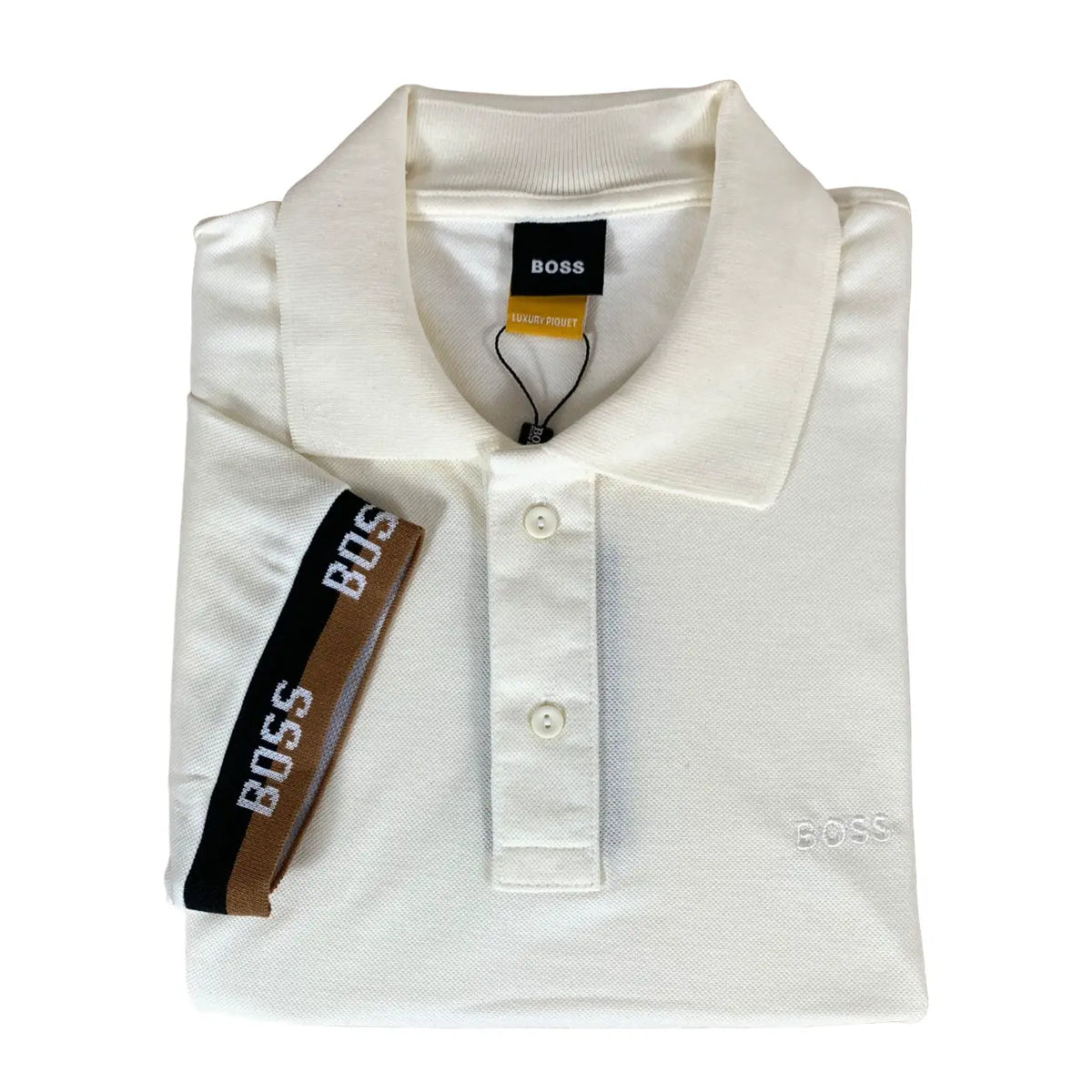 Camisa Polo HB Masculina Custom Fit Cor Branca