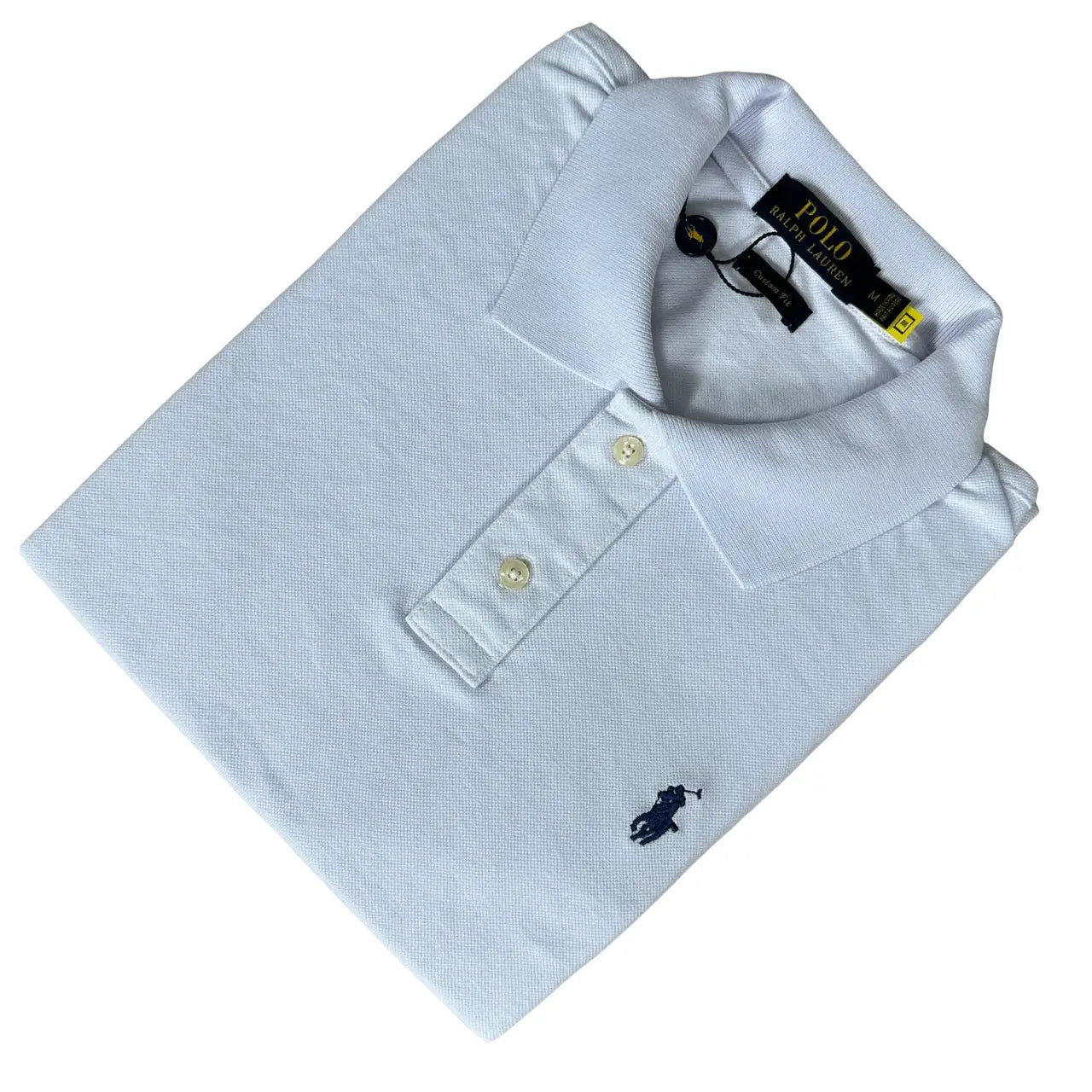 Camisa Polo R.L Masculina Custom Fit Cor Branca