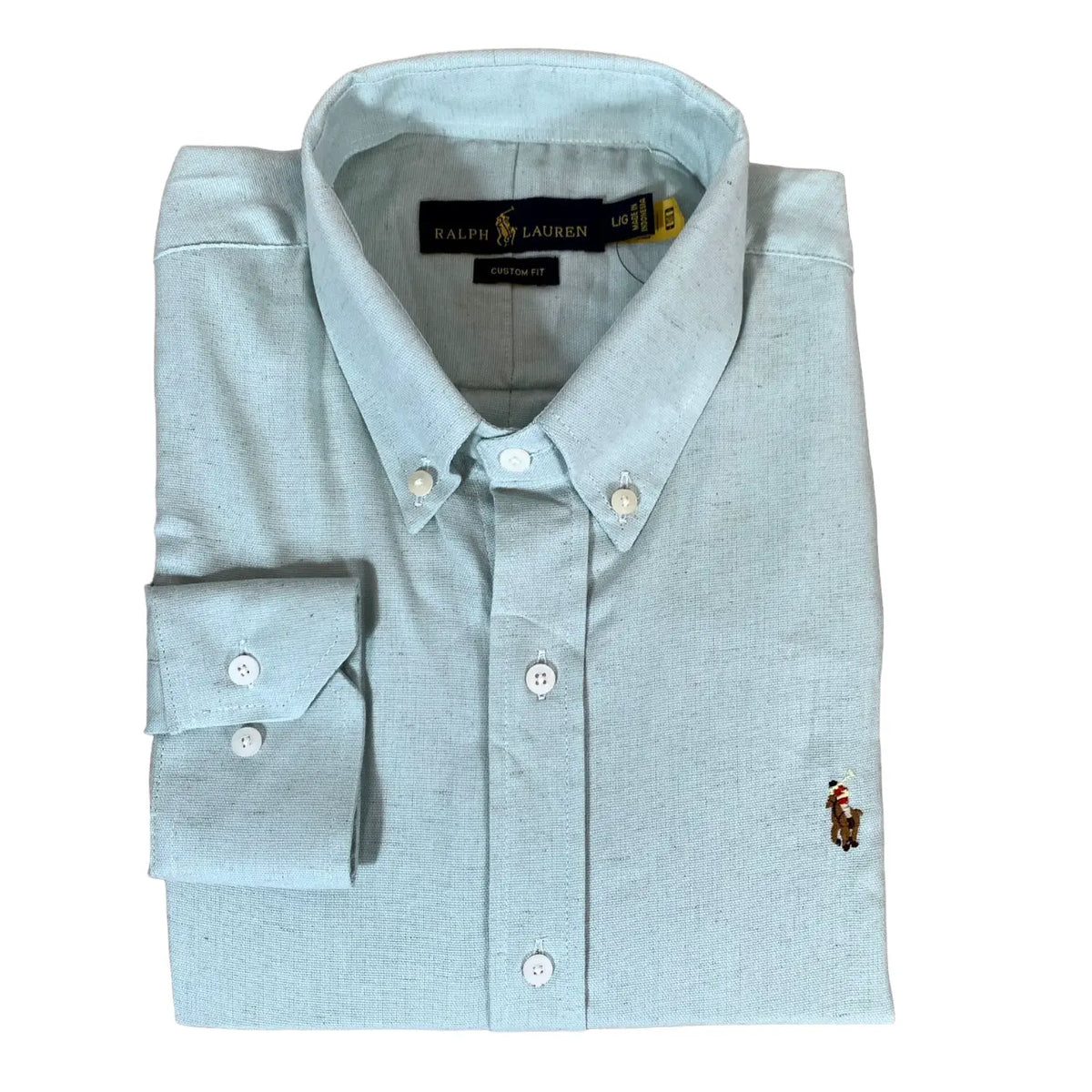 Camisa PRL Masculina Regular Fit Algodão Verde Claro