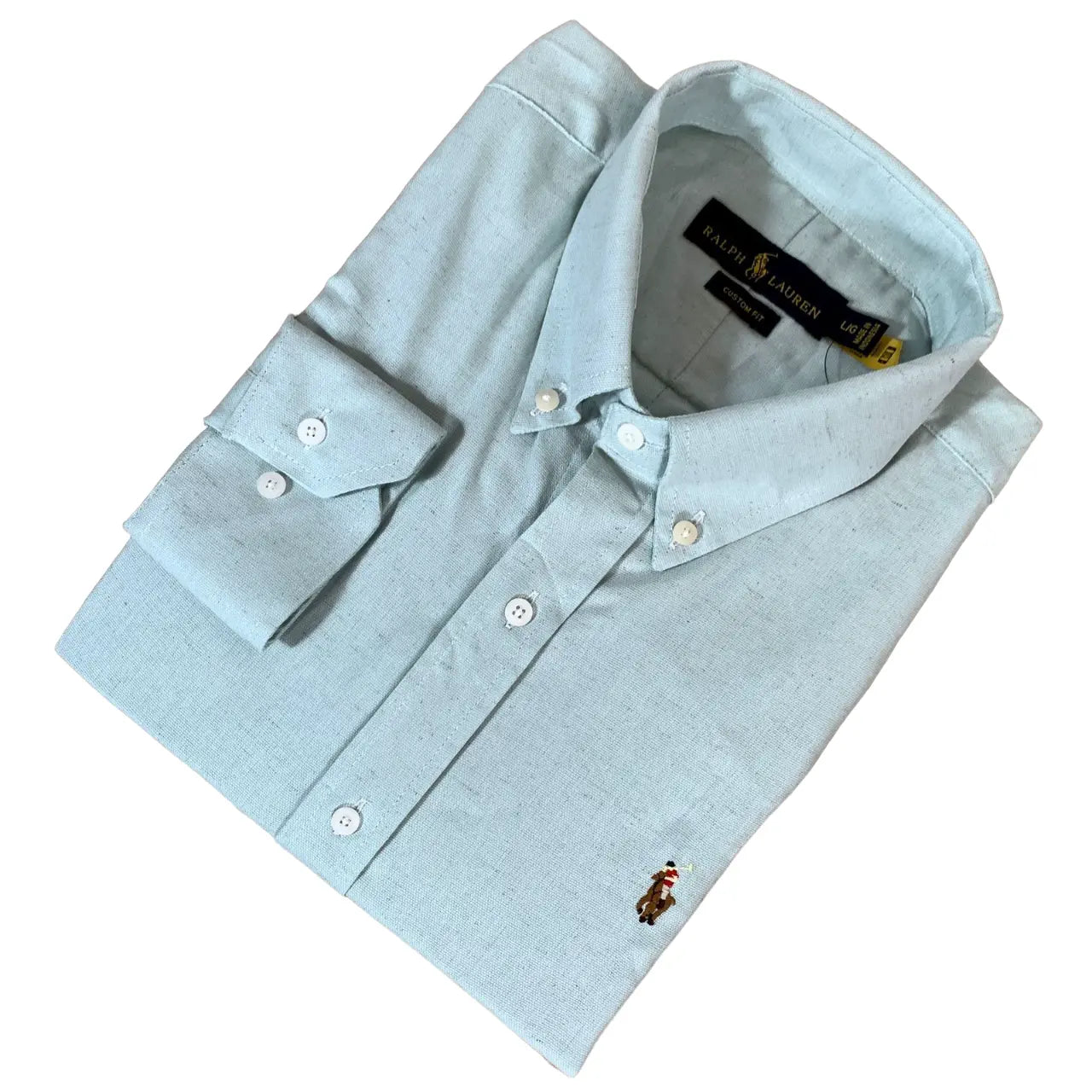 Camisa PRL Masculina Regular Fit Algodão Verde Claro