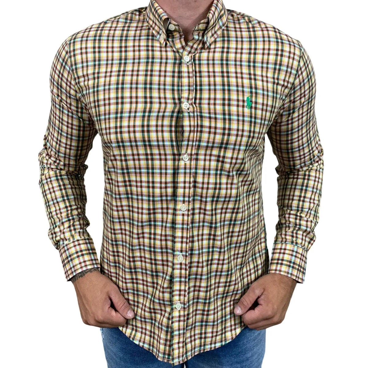 Camisa Social Masculina PRL Regular Fit Algodão Xadrez