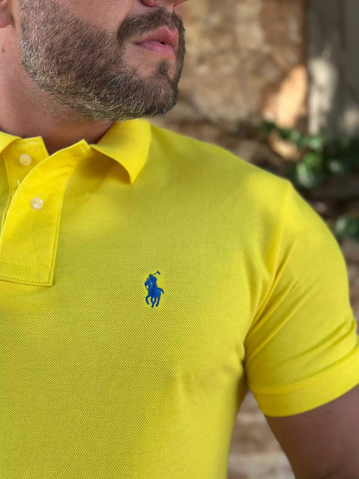 Camisa Polo Masculina Custom Fit Raulph L. Cor Amarela