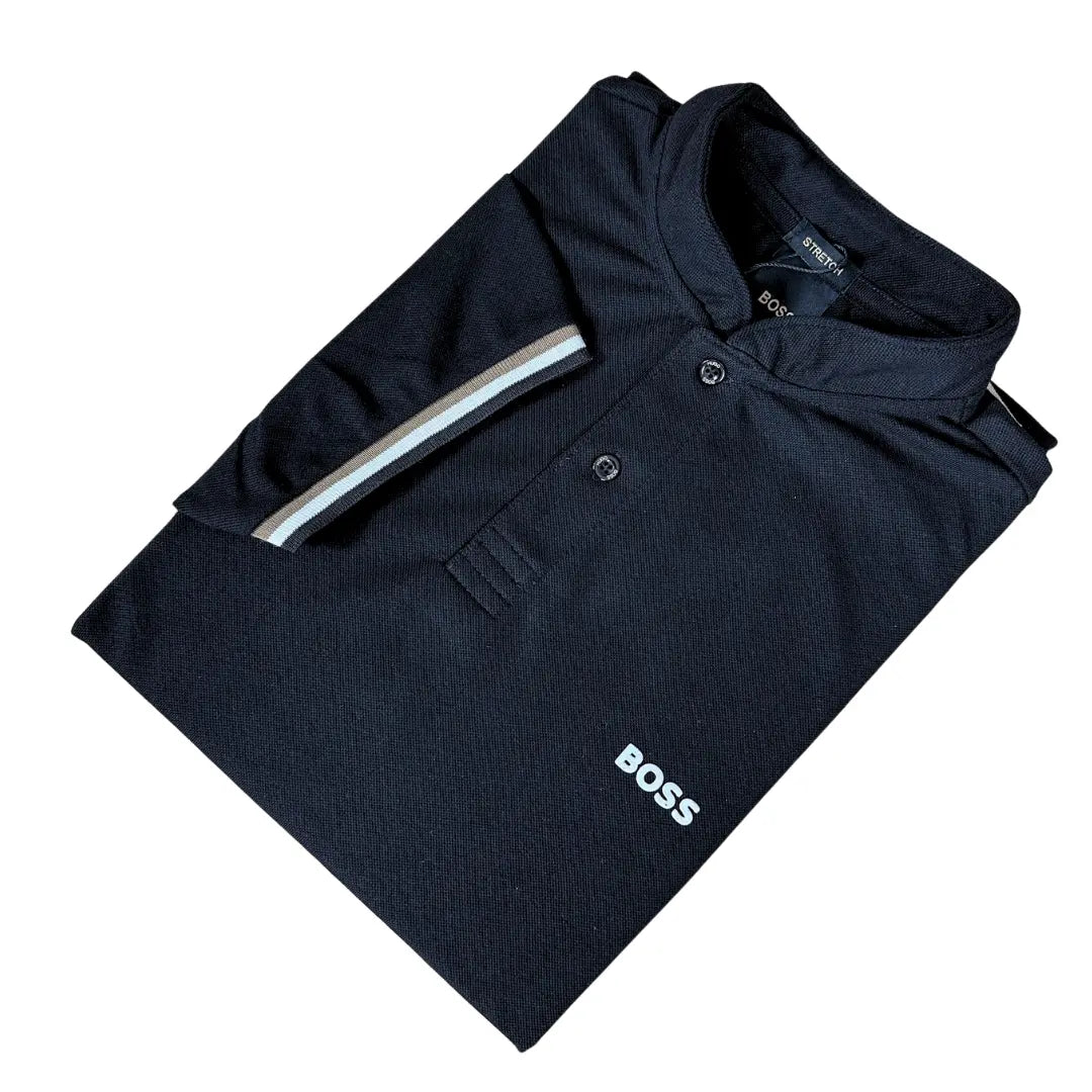 Camisa Polo HB Masculina Custom Fit Cor Preta