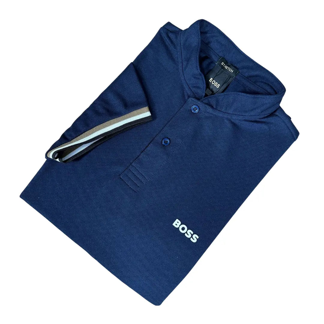 Camisa Polo HB Masculina Custom Fit Cor Azul