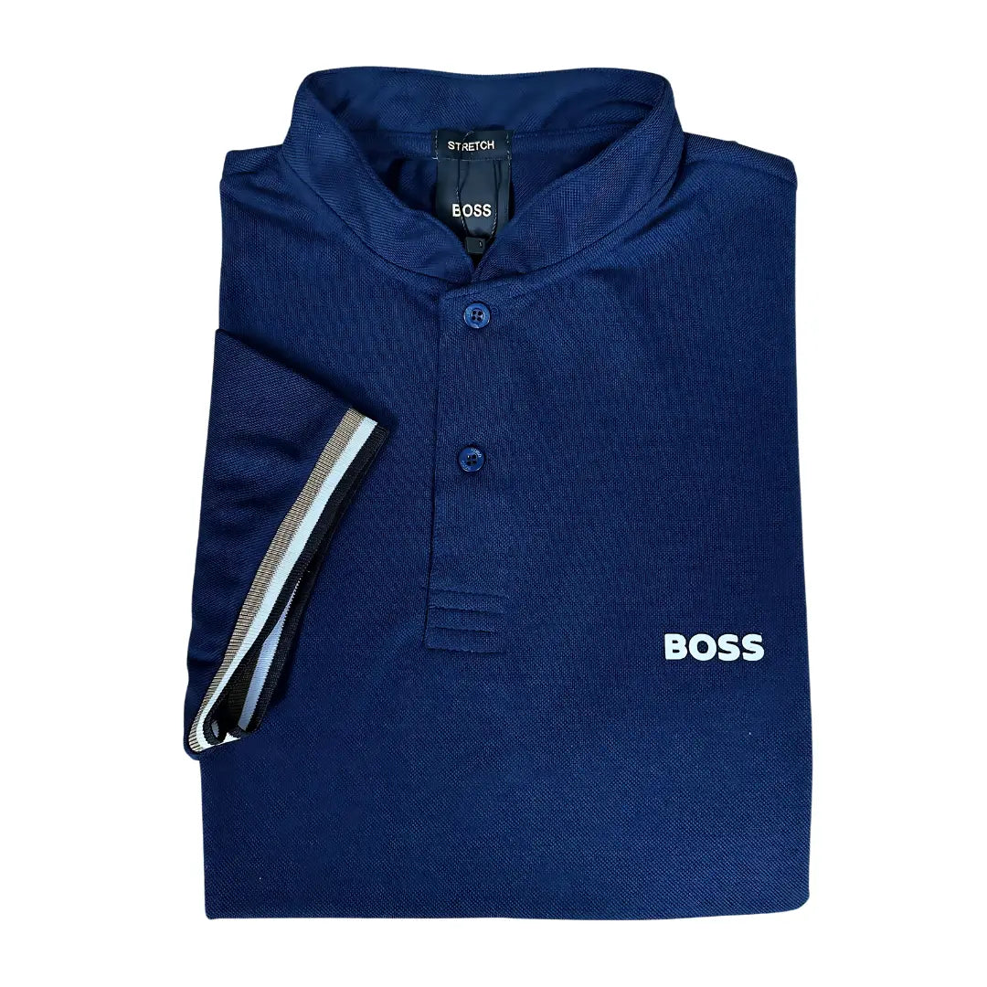 Camisa Polo HB Masculina Custom Fit Cor Azul