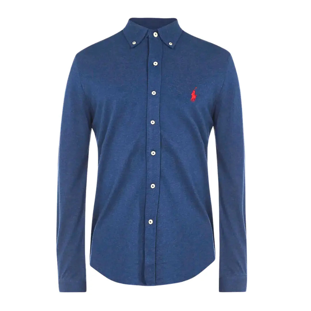 Camisa PRL Masculina Regular Fit Algodão Azul