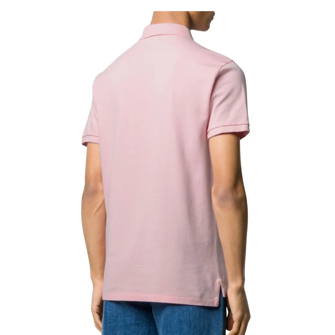 Camisa Polo R.L Masculina Custom Fit Cor Rosa