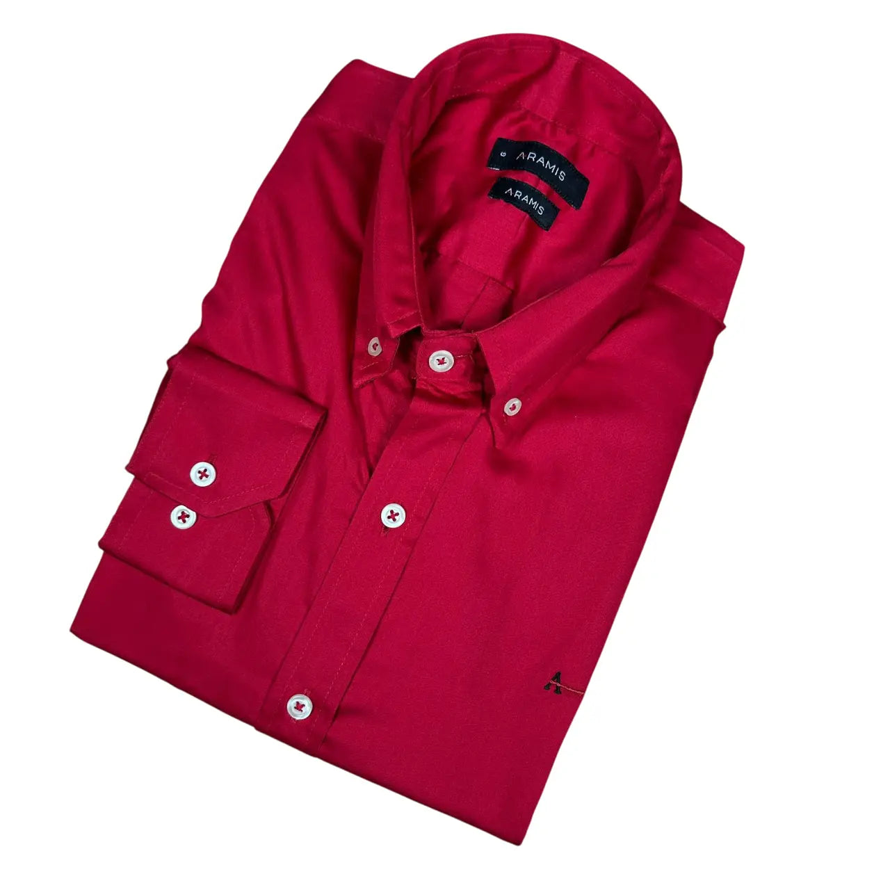 Camisa Aramis Custom Fit Tricoline Cor Vermelha