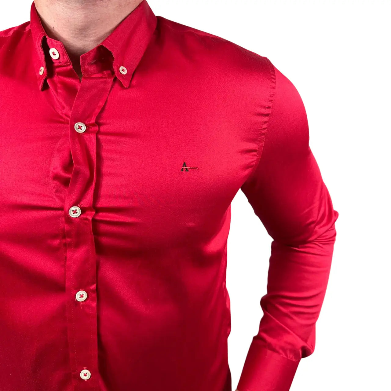 Camisa Aramis Custom Fit Tricoline Cor Vermelha