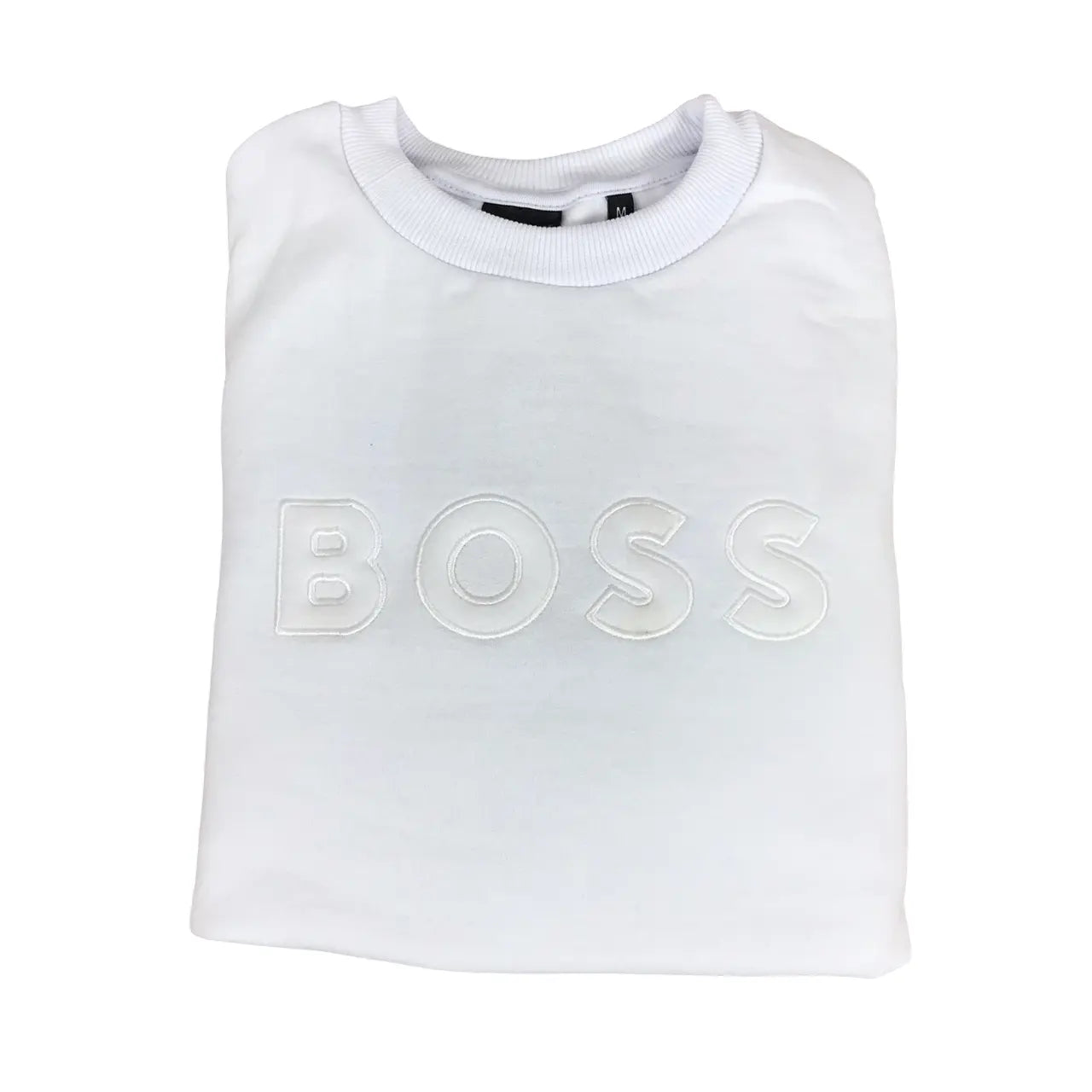 Blusa Moletom Boss Monocromático Branco em Algodão e Poliéster