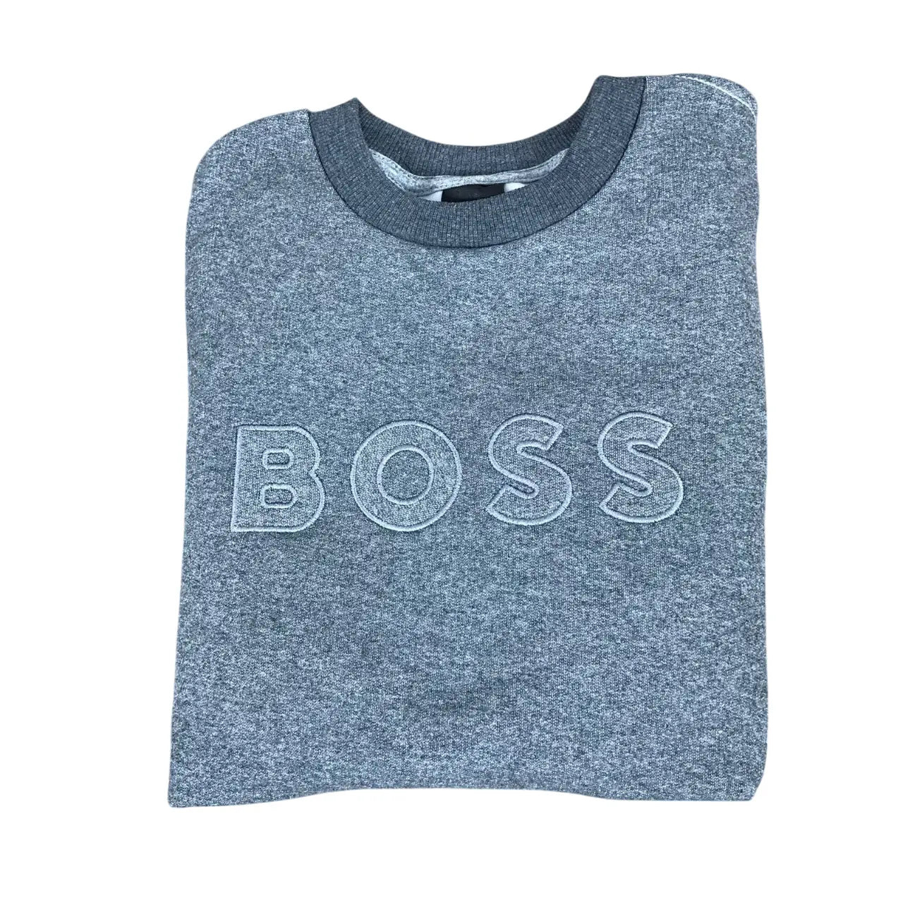 Blusa Moletom Boss Monocromático Cinza em Algodão e Poliéster