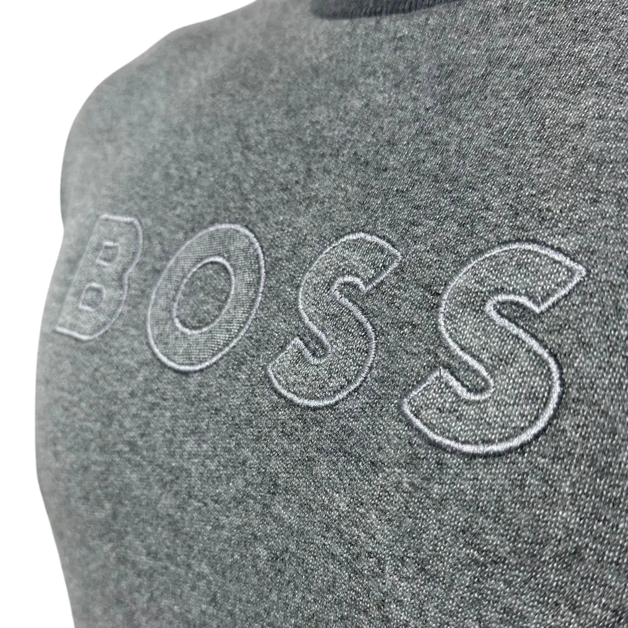 Blusa Moletom Boss Monocromático Cinza em Algodão e Poliéster