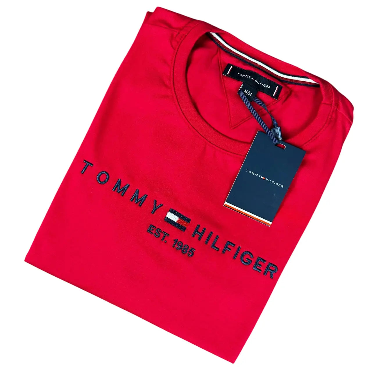 Camiseta Masculina Manga Curta Cor Vermelha em Seda Pima