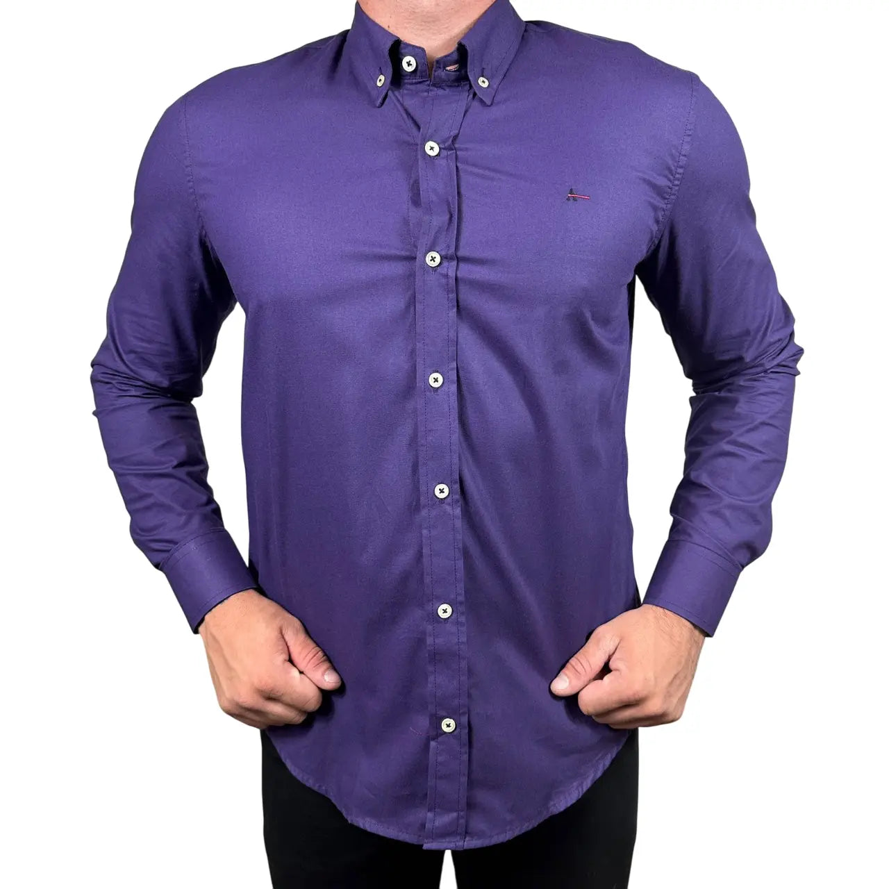 Camisa Aramis Custom Fit Tricoline Cor Roxo