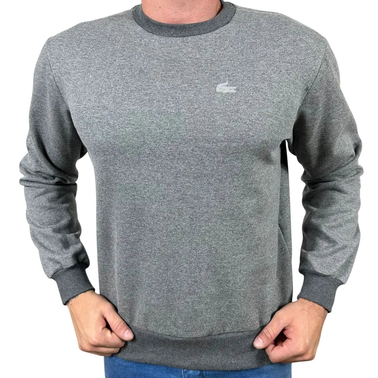 Blusa Moletom LCT Monocromático Cinza em Algodão e Poliéster