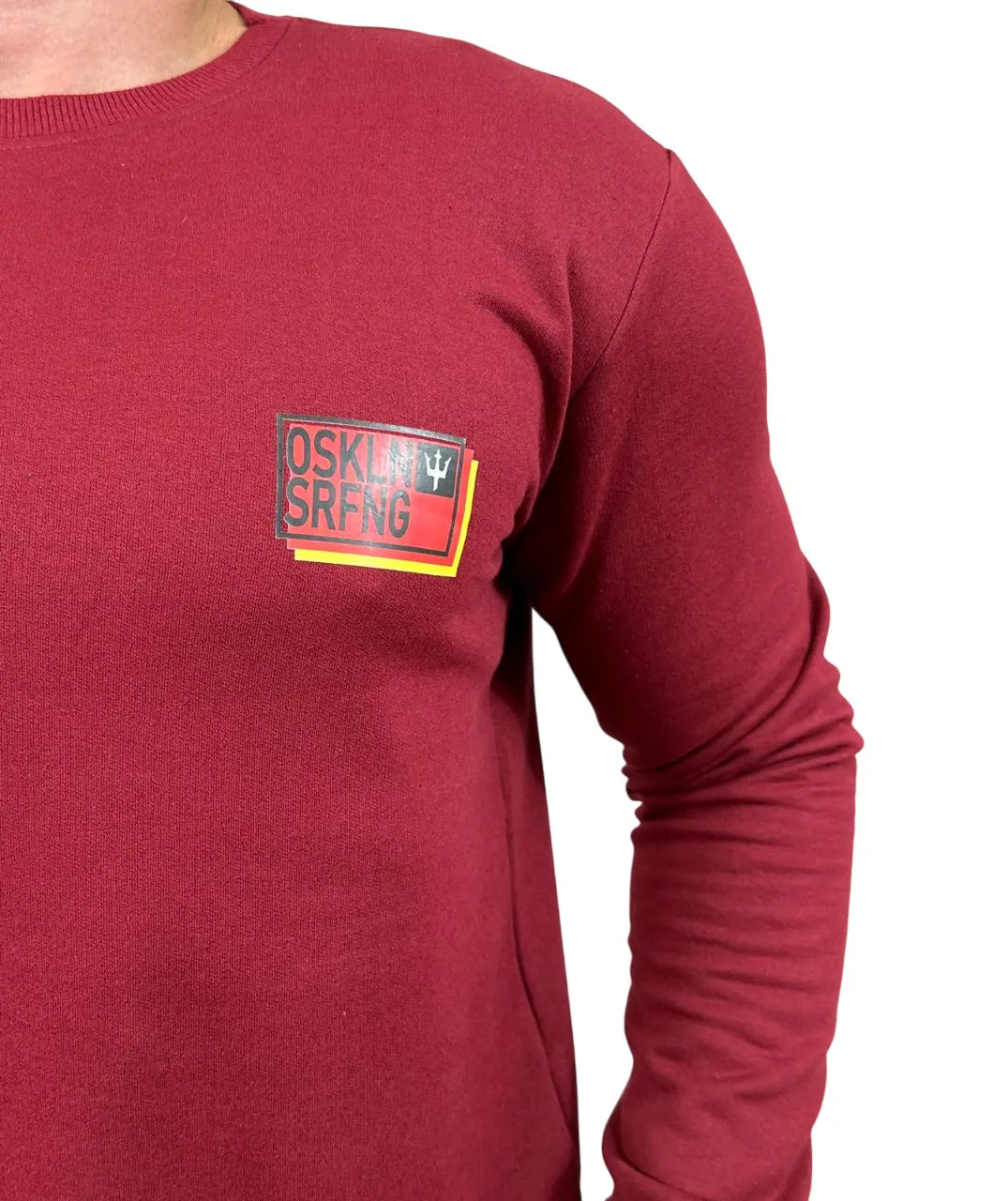 Blusa Moletom Osklen Monocromático Vinho em Algodão e Poliéster