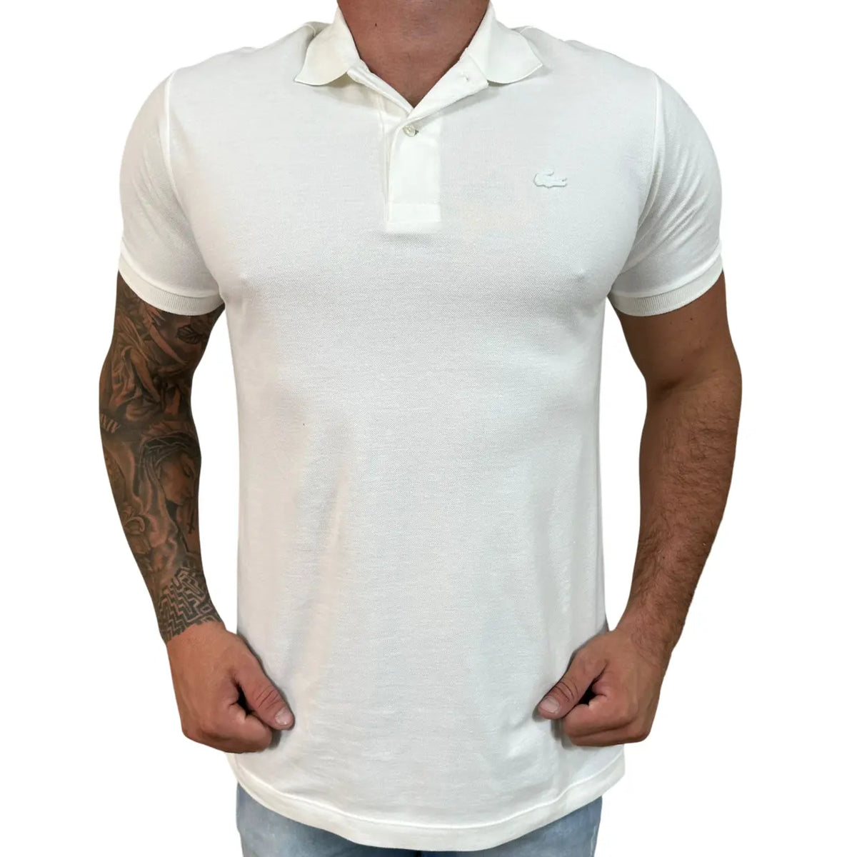 Camisa Polo LCT Masculina Regular Fit Cor Branca
