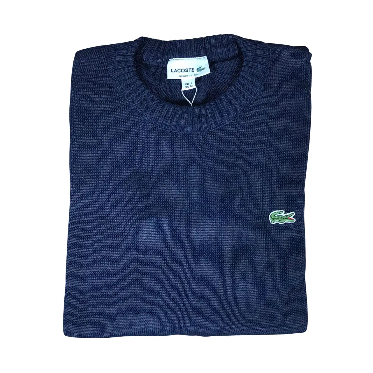 Suéter Masculino Monocromático Azul com Gola Redonda em Poliéster