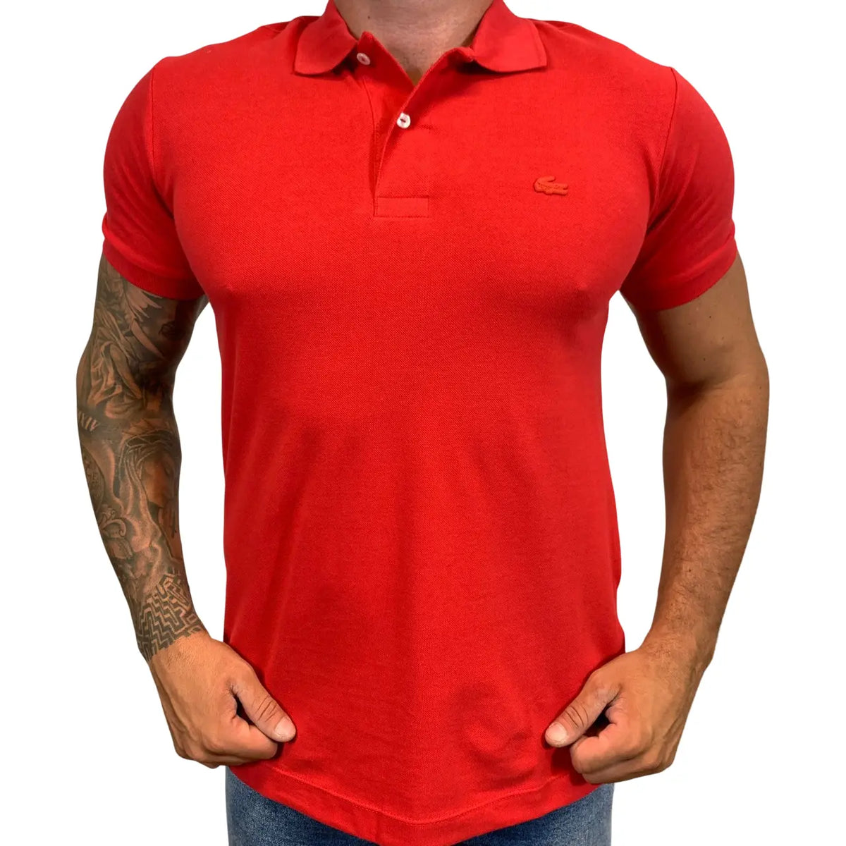 Camisa Polo LCT Masculina Regular Fit Cor Vermelha