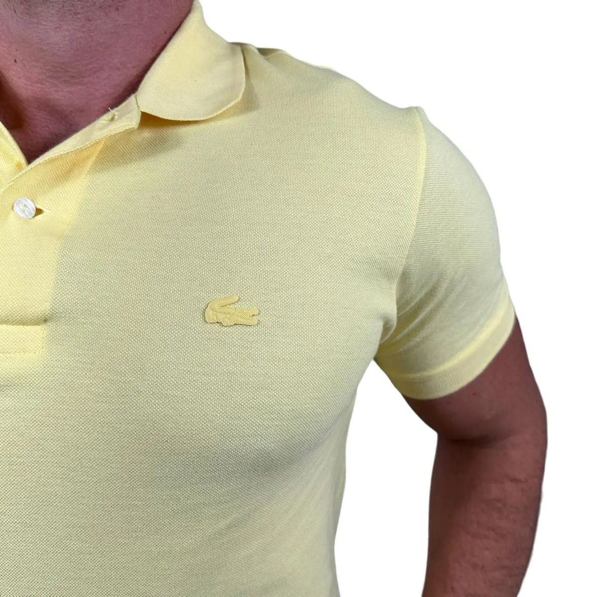 Camisa Polo LCT Masculina Custom Fit Cor Amarela
