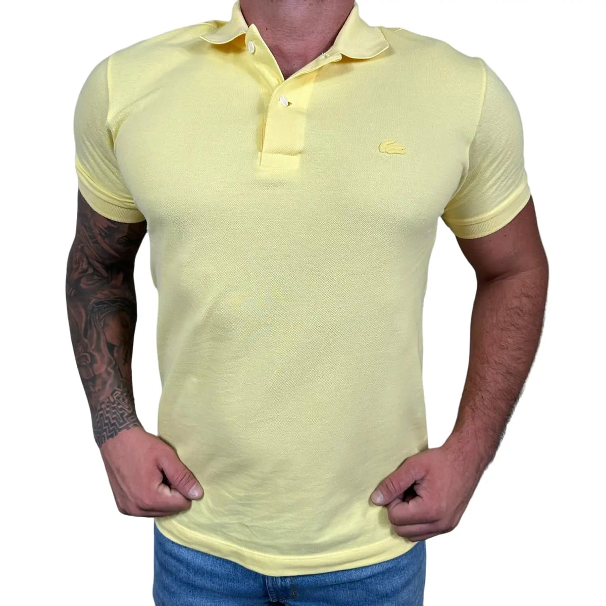 Camisa Polo LCT Masculina Custom Fit Cor Amarela