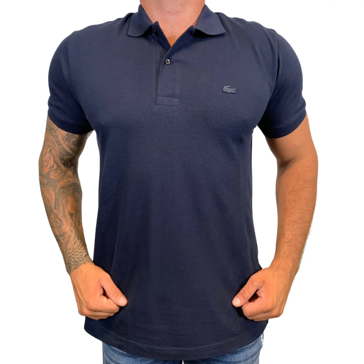 Camisa Polo LCT Masculina Custom Fit Cor Azul