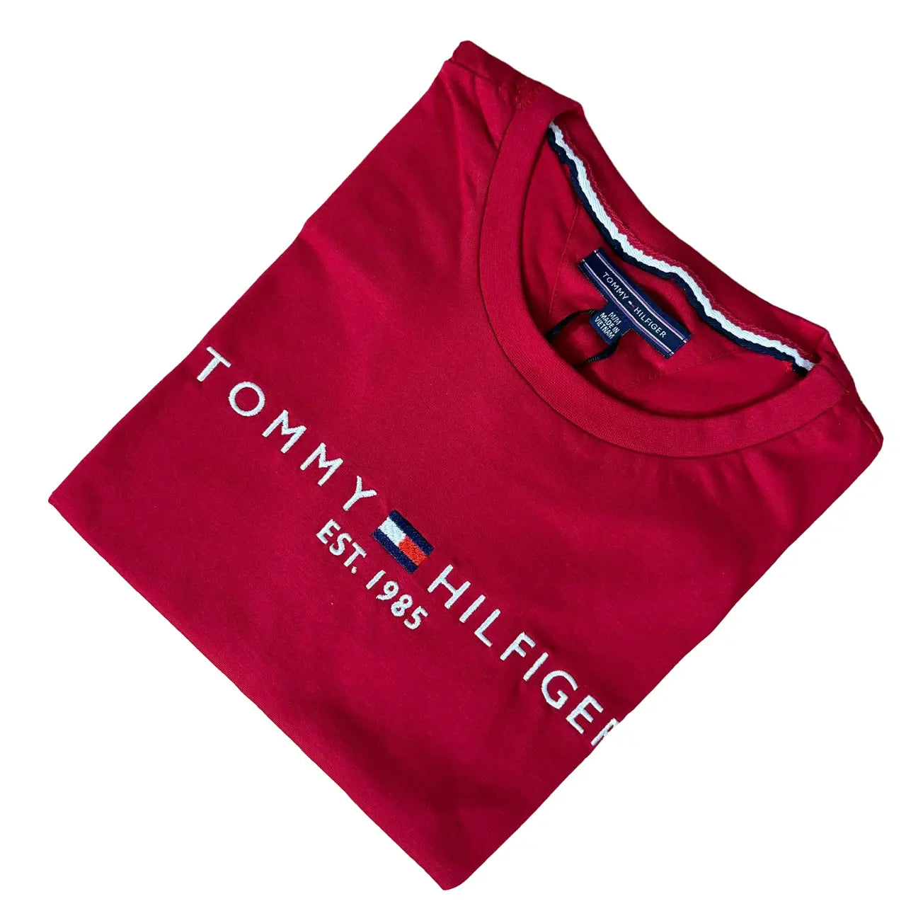 Camiseta T. Hilfiger Masculina Manga Curta Cor Vermelha