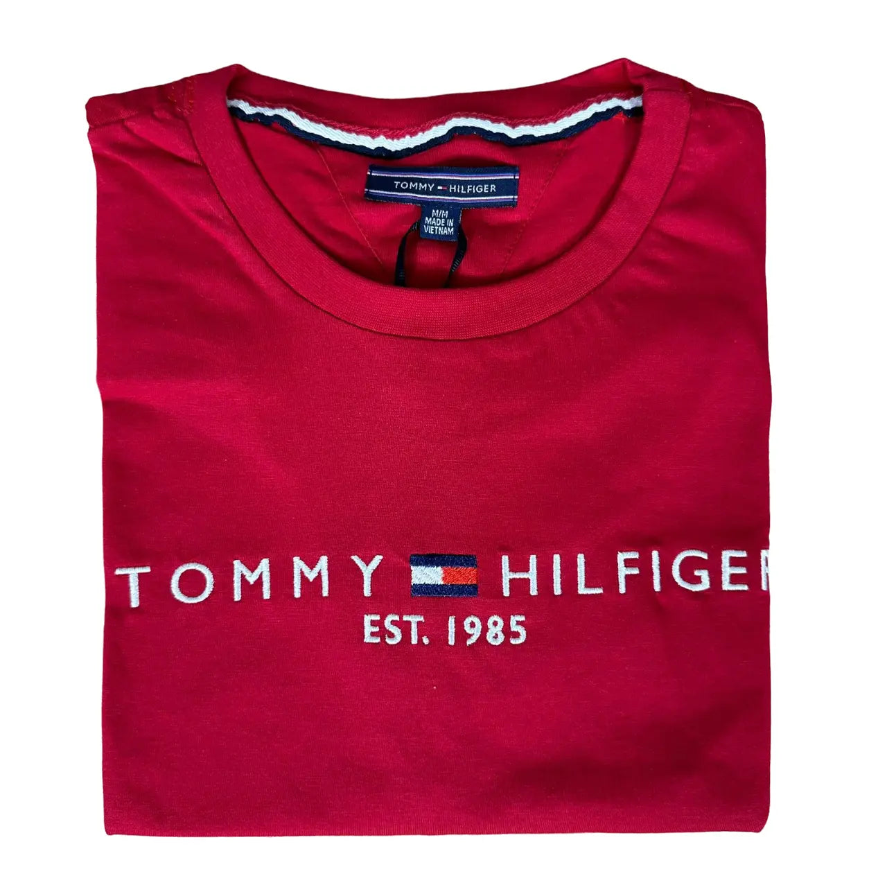Camiseta T. Hilfiger Masculina Manga Curta Cor Vermelha