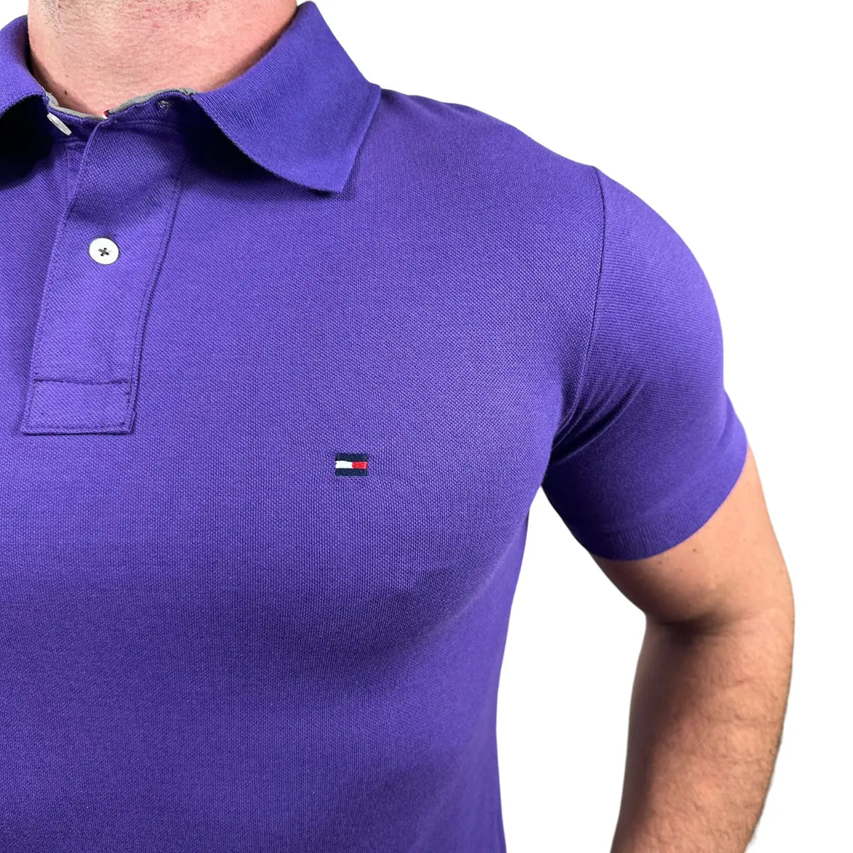 Camisa Polo T. Hilfiger Custom Fit Cor Roxa