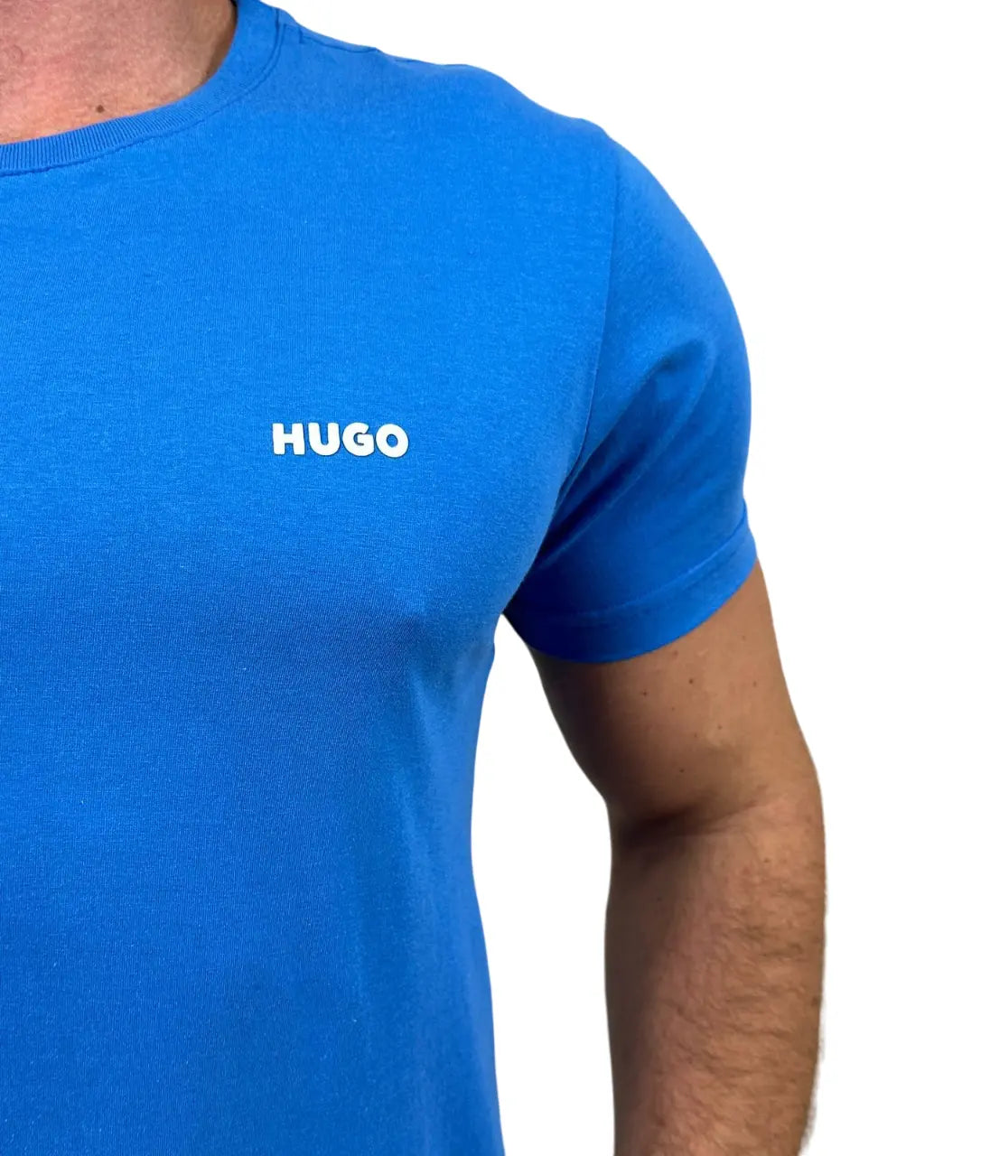 Camiseta H. Boss Masculina Manga Curta Cor Azul
