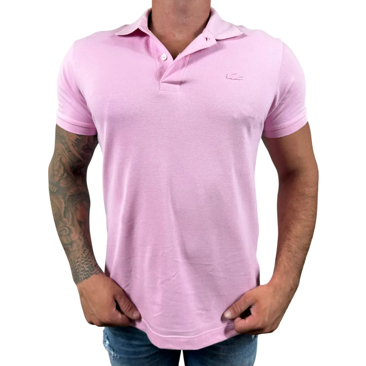 Camisa Polo LCT Masculina Regular Fit Cor Rosa