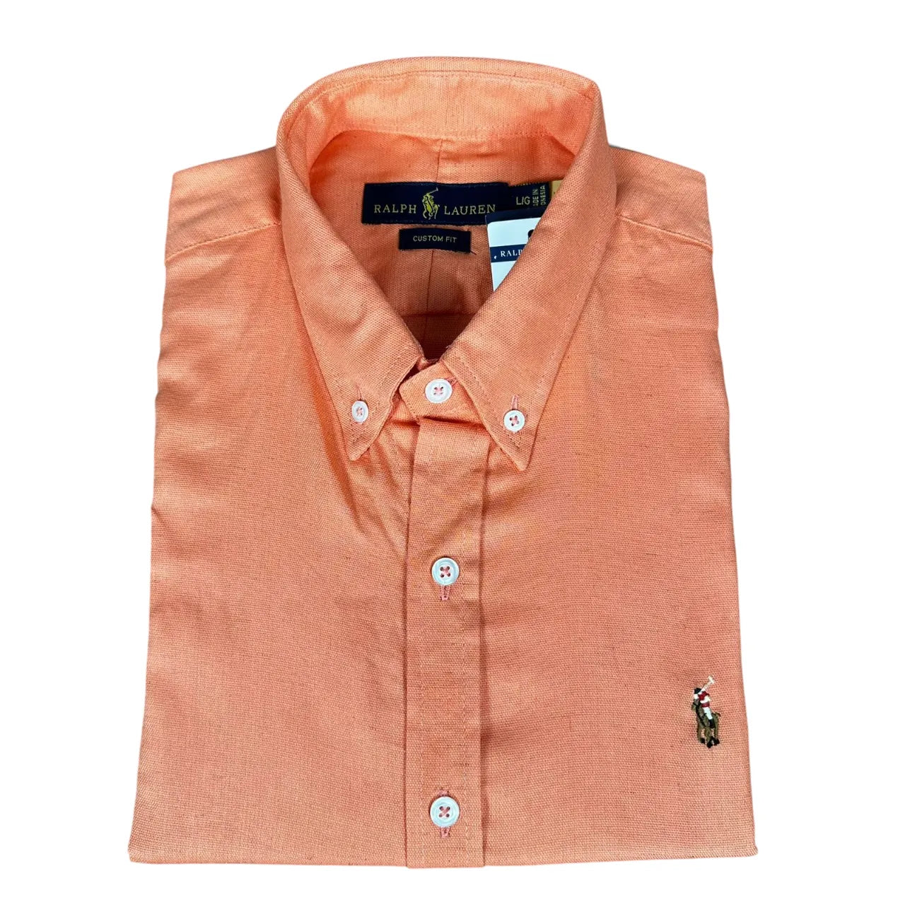 Camisa Masculina Manga Curta PRL Oxford Salmão