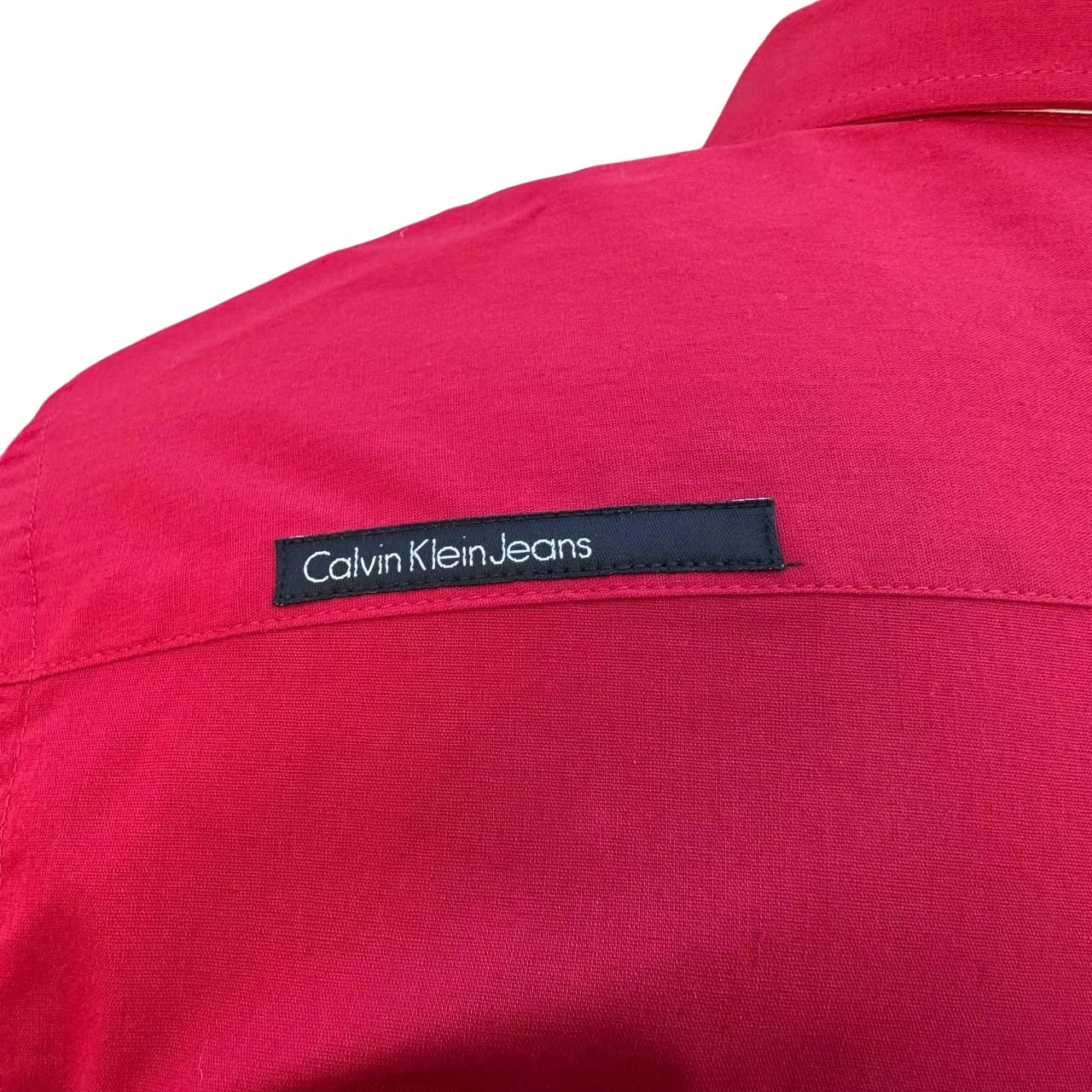 Camisa Social Custom Fit CK Tricoline Vermelho