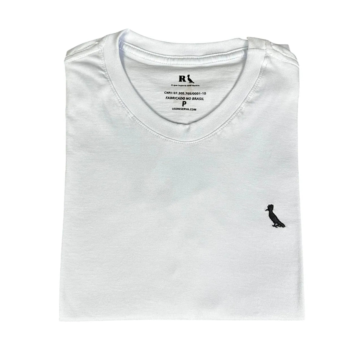 Camiseta Masculina Regular Fit Algodão com Elastano Cor Branca