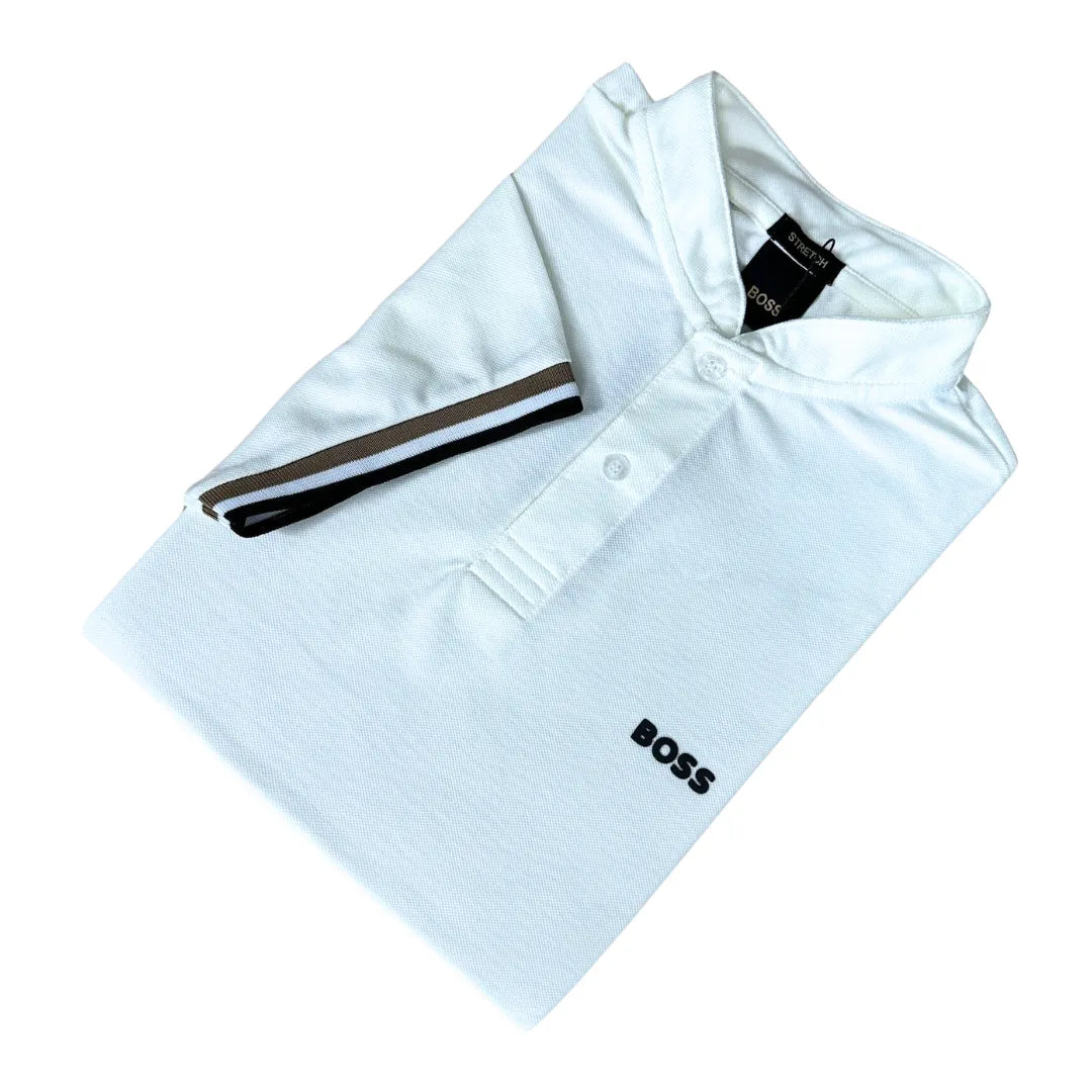 Camisa Polo HB Masculina Custom Fit Cor Off White