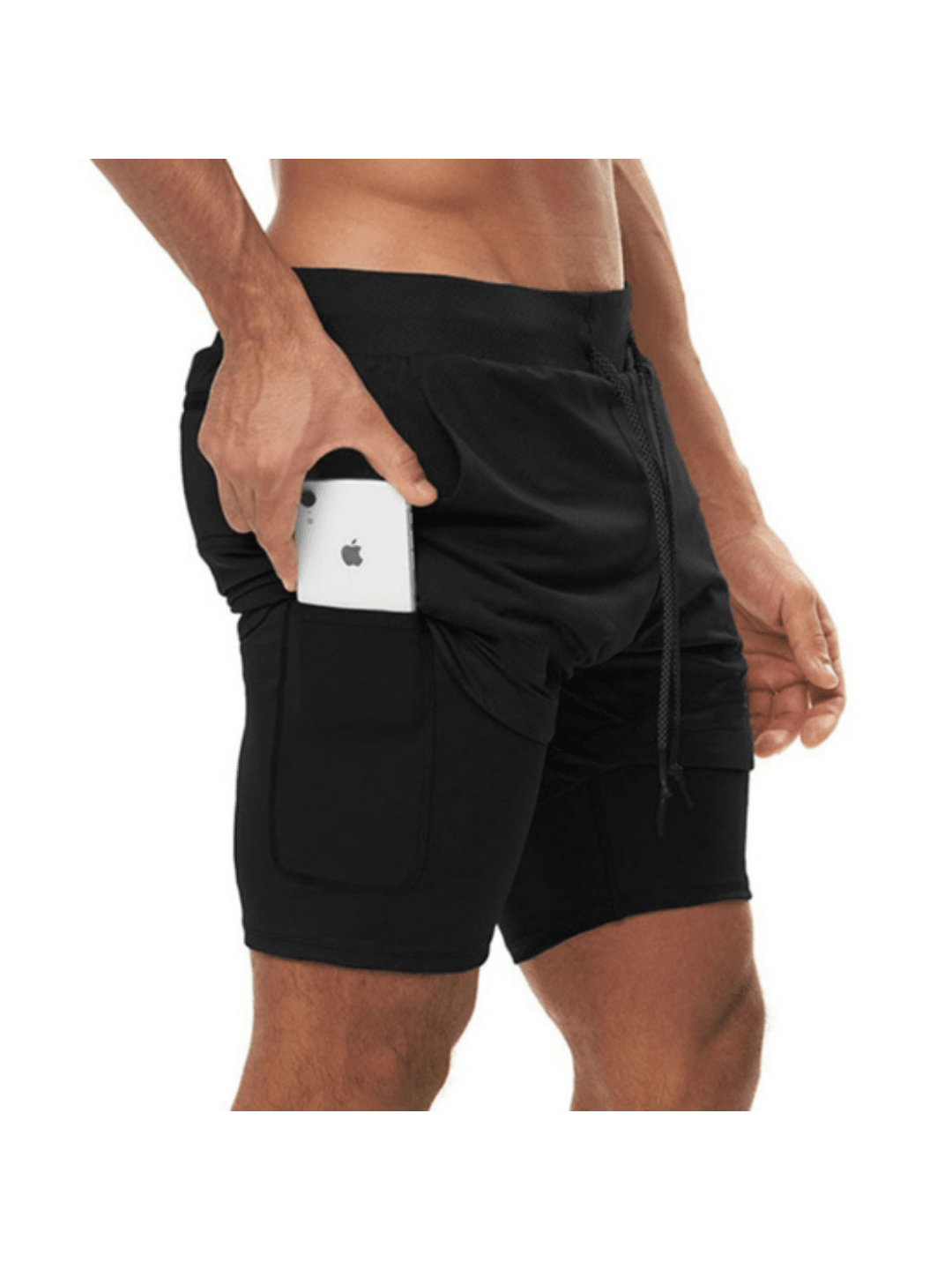 Bermuda De Compressão 2 Em 1 Masculina Com Bolso Interno Para Celular Perfeita Para Academia