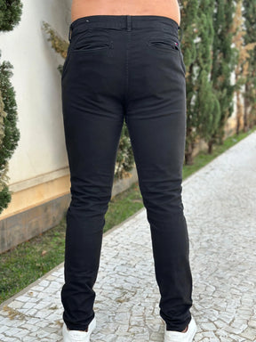 Calça Sarja Masculina Ralph Alfaiataria Premium com Elástano Cor Preta