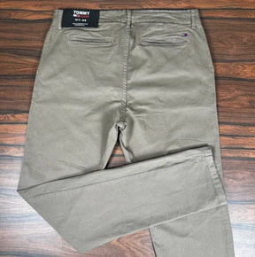 Calça Sarja Masculina Ralph Alfaiataria Premium com Elastano Cor Caqui