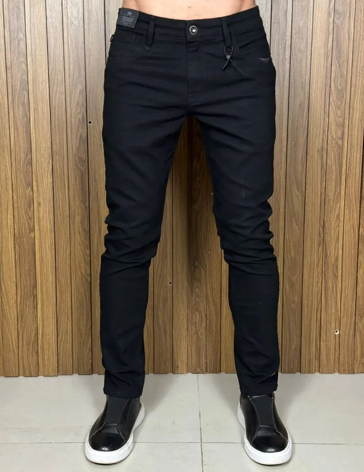 Calça Jeans Masculina Skinny Ellus Premium Algodão com Elastano Cor Preta