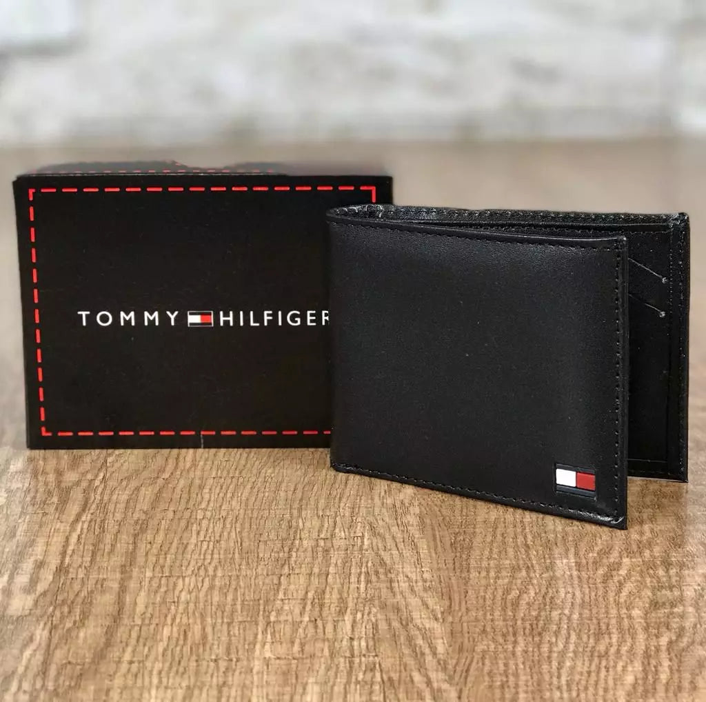 Carteira Tommy Masculina Couro Confort Wallet Preta