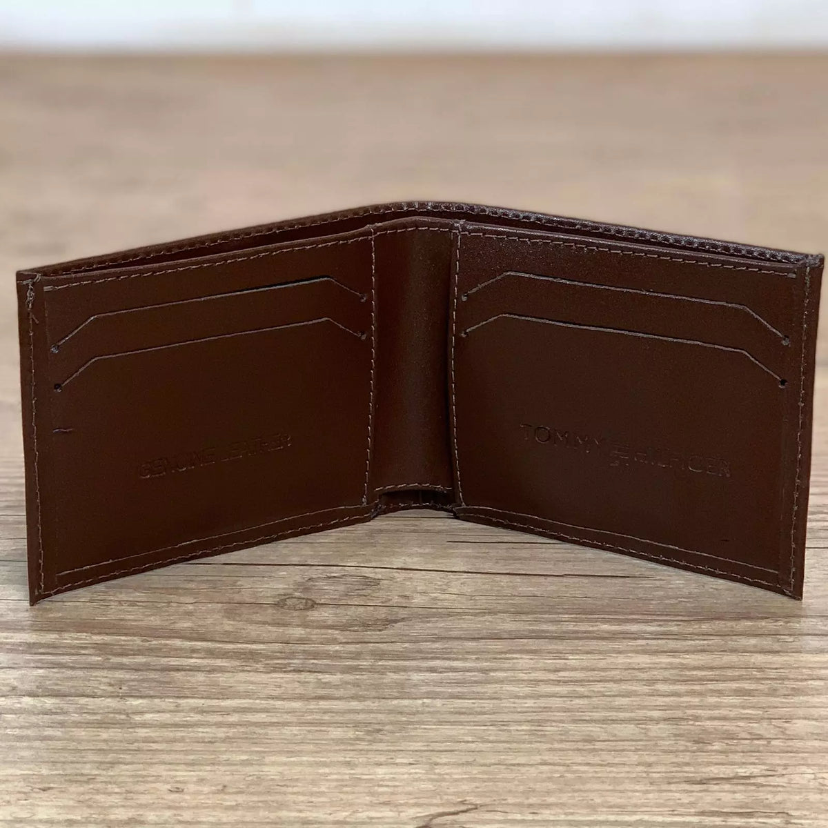 Carteira Tommy Masculina Couro Wallet Café