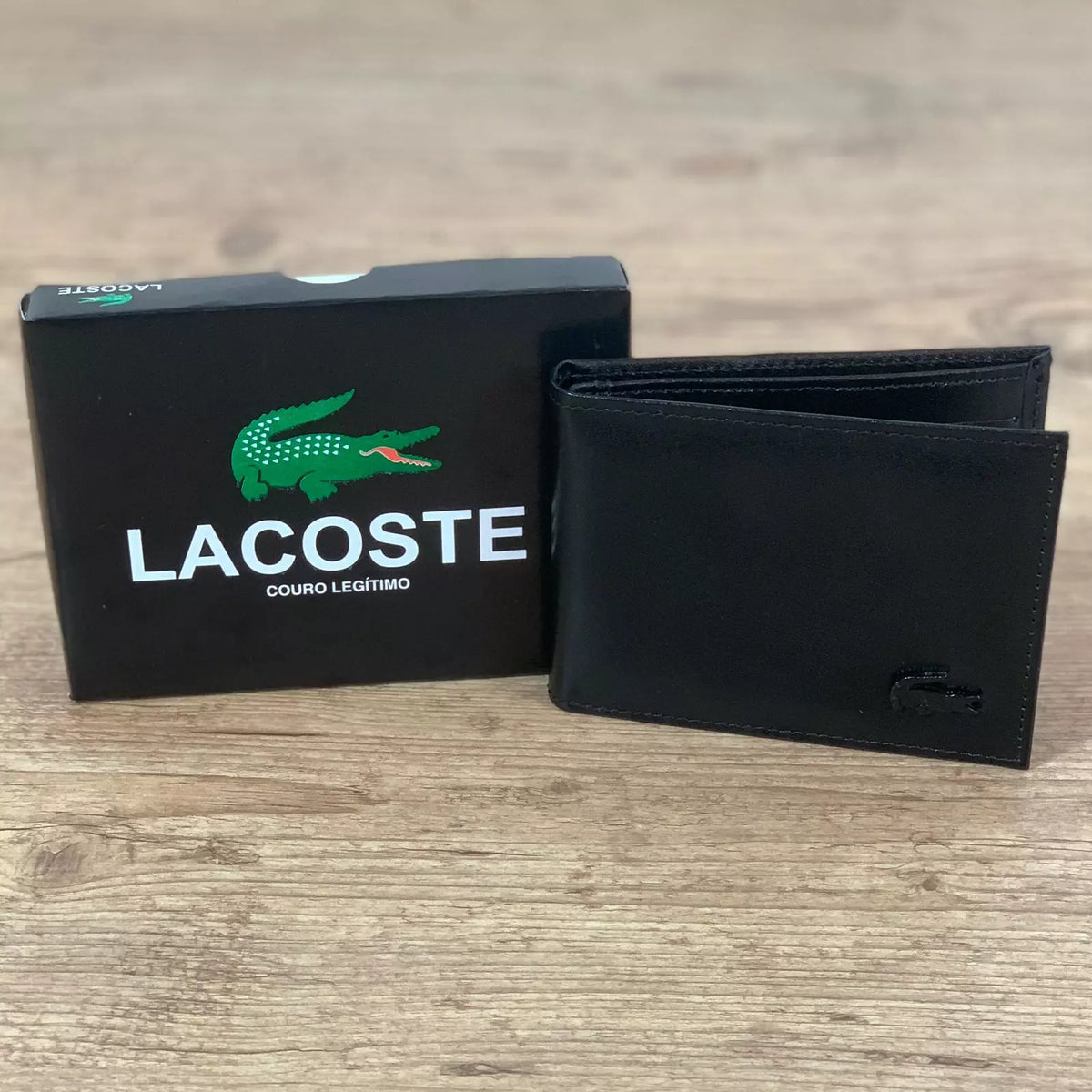 Carteira Lct Masculina Couro Wallet Preta
