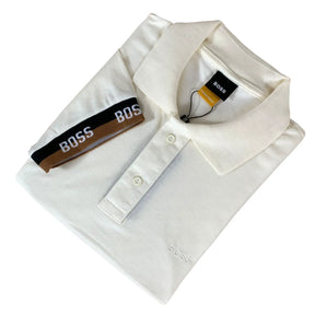 Camisa Masculina Polo Hugo Branca/ Cáqui
