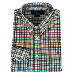 Camisa Social Masculina PRL Regular Fit Algodão Xadrez